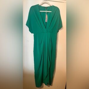Emery Rose Green Draped Dress